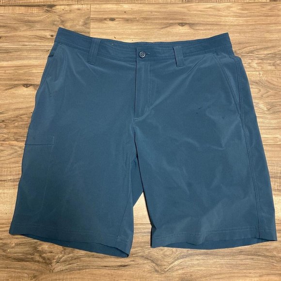 Columbia Chino Shorts Mens Size 36x10 Grey Hiking Shorts Nylon *black Stain* - Picture 1 of 5